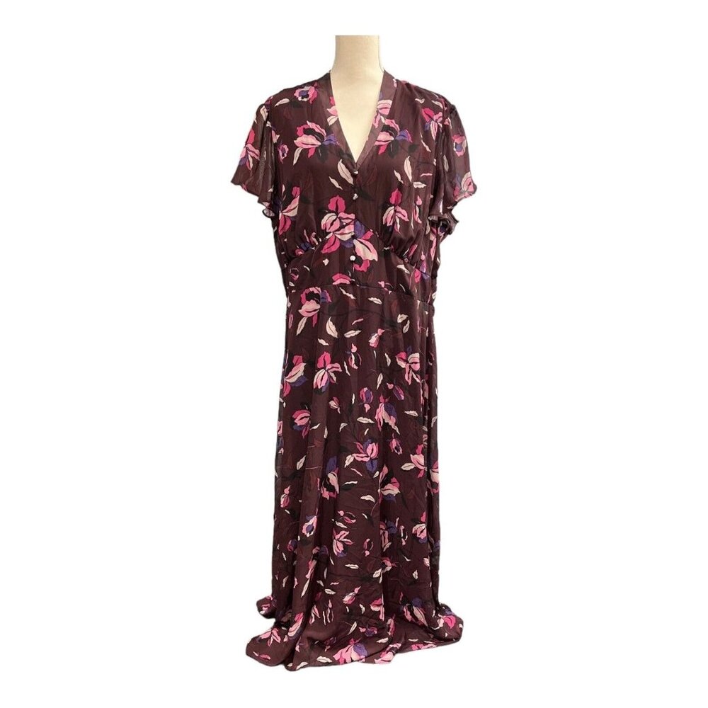 Lane Bryant Floral Maxi Dress - Brown and Pink